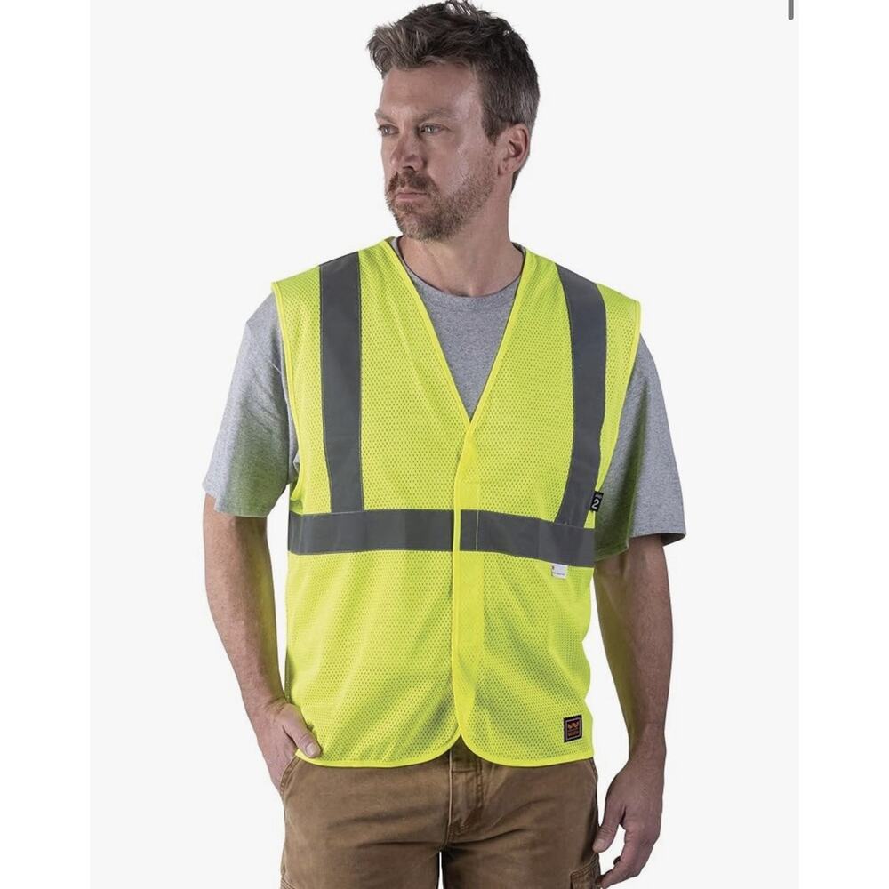 Walls 3M ANSI Class 2 Mens Yellow Hi-Vis Mesh Safety Vest- 2XL NEW